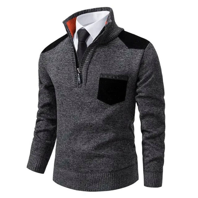 Sueter de punto hombre con media cremallera - Lennart