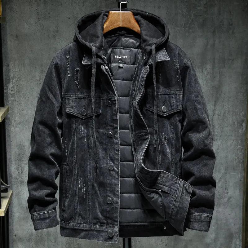 Chaqueta vaquera para hombre con capucha moderna - Elrick