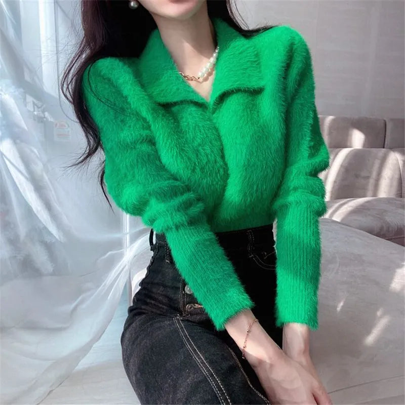 Lore - Jersey de felpa con cuello y mangas largas