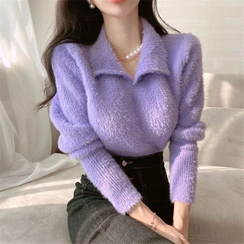 Lore - Jersey de felpa con cuello y mangas largas