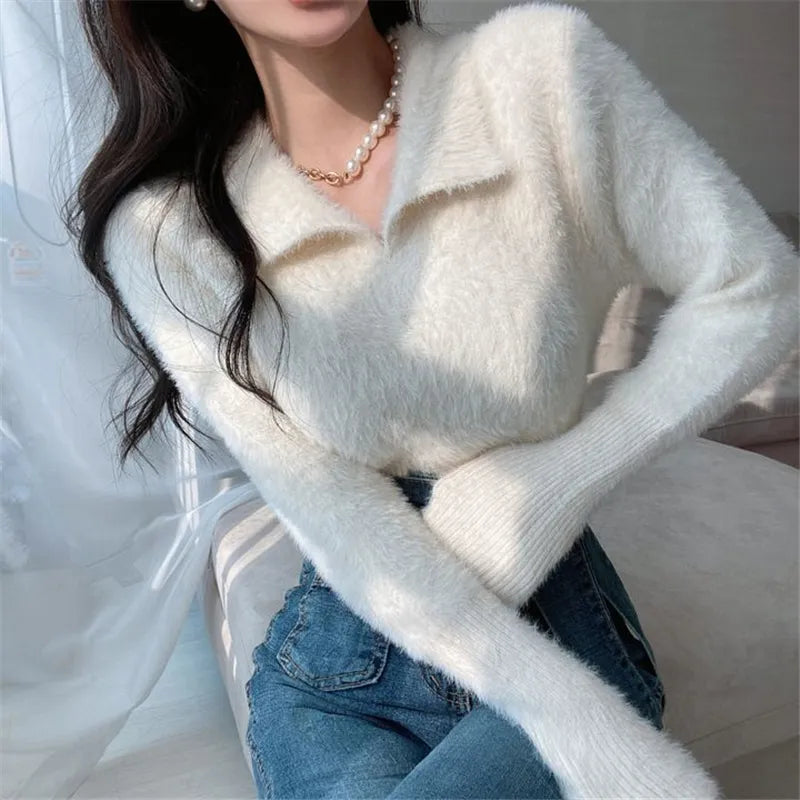 Lore - Jersey de felpa con cuello y mangas largas