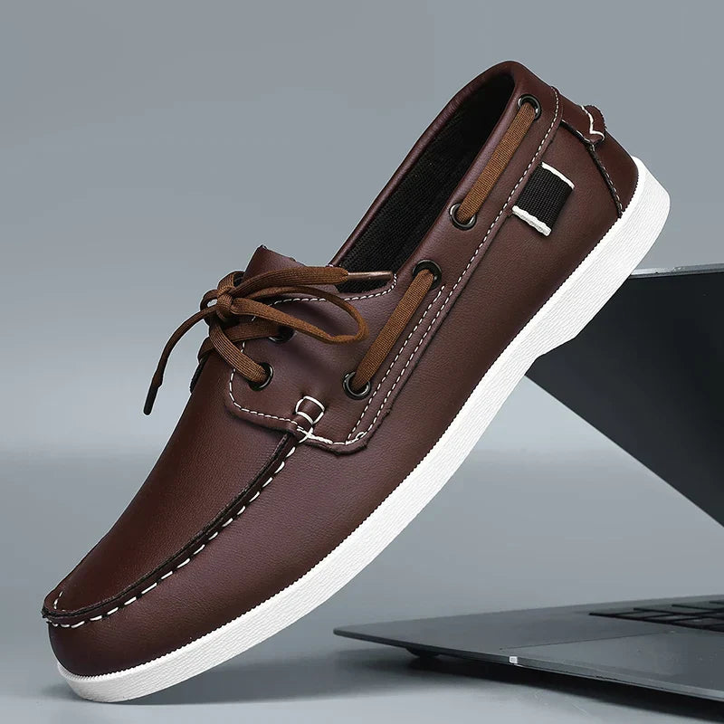 Zapato náutico de piel - Leno