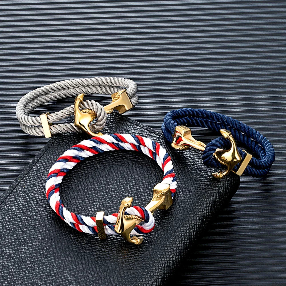 Pulsera de ancla con cuerda