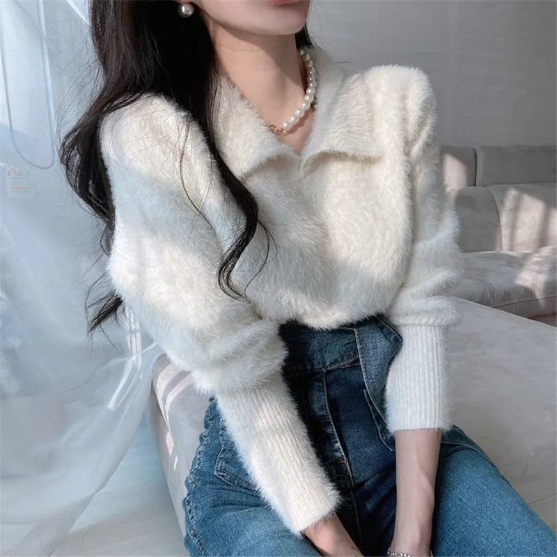 Lore - Jersey de felpa con cuello y mangas largas