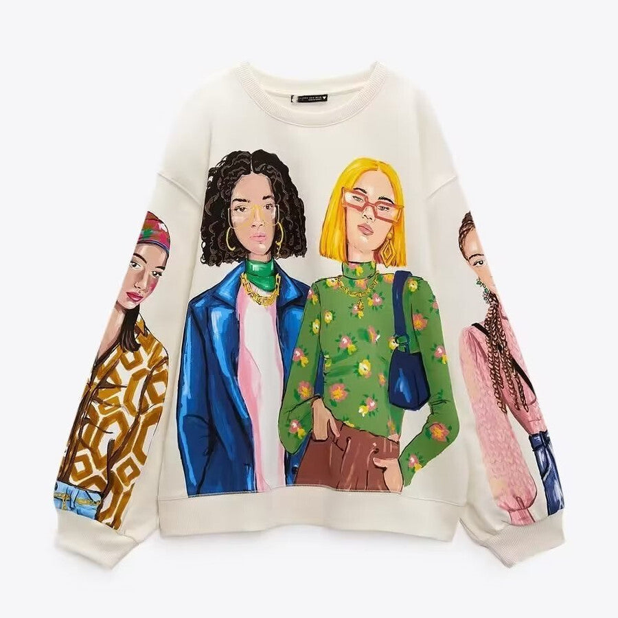 LuxeKnit - Sudaderas holgadas con estampado