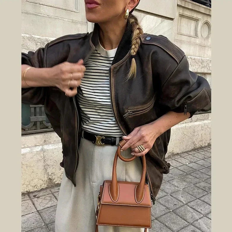 Kelly - Chaqueta de moda con cremallera frontal