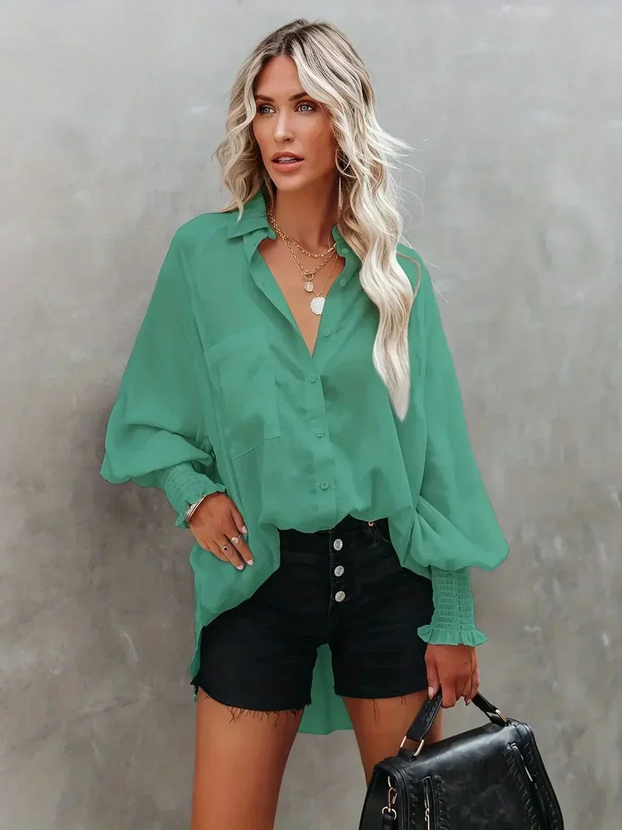 Camisa clásica Anna de manga larga para mujer: atemporal y versátil