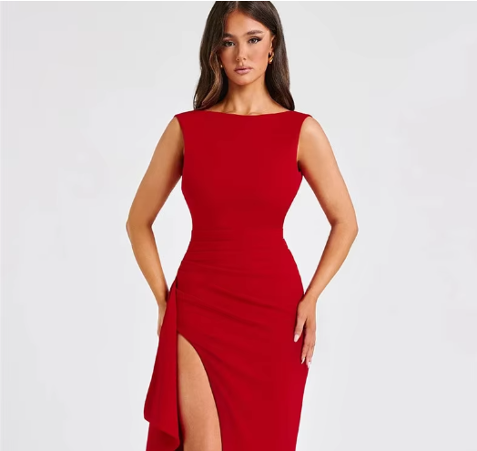 Victoria - Favorecedor vestido con abertura alta
