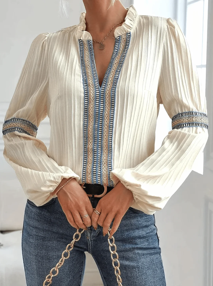 Blusa Clara señora - Elegante con mangas abullonadas
