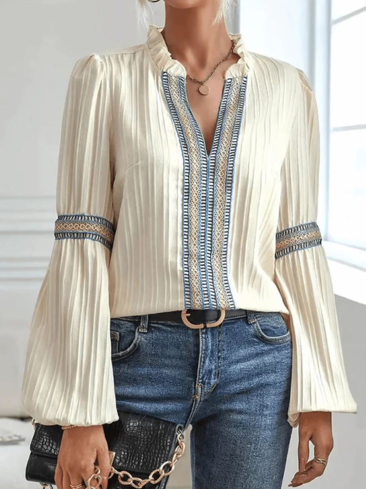 Blusa Clara señora - Elegante con mangas abullonadas