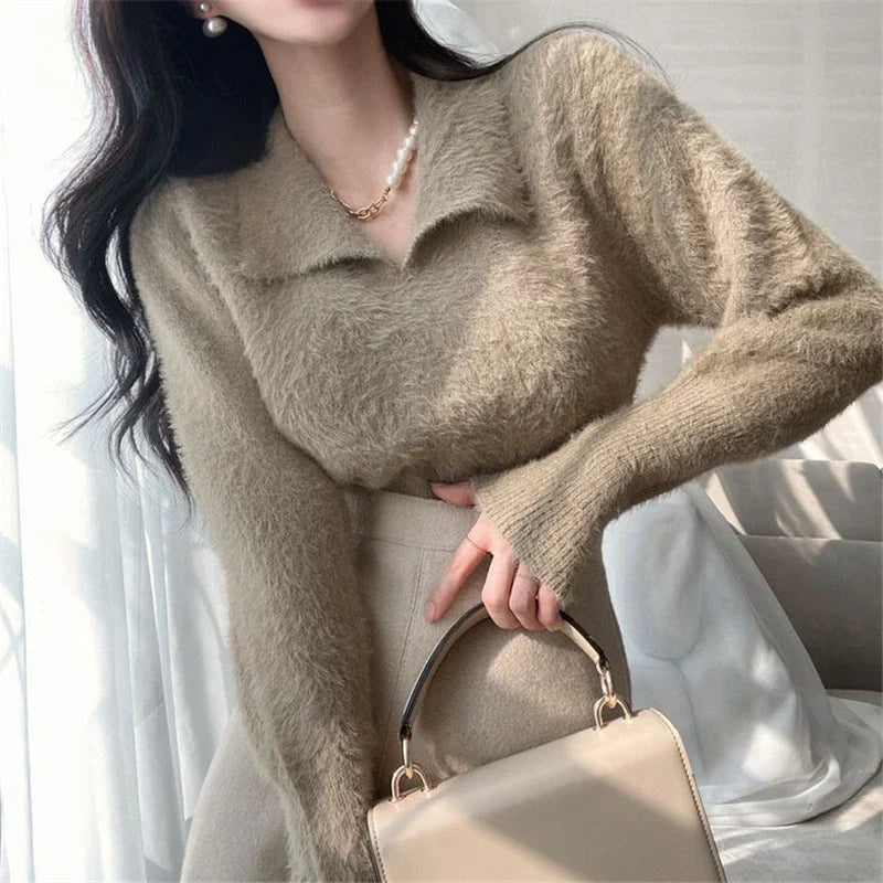 Lore - Jersey de felpa con cuello y mangas largas