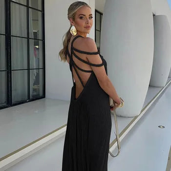 Elena - Sexy maxi vestido sin espalda para mujer