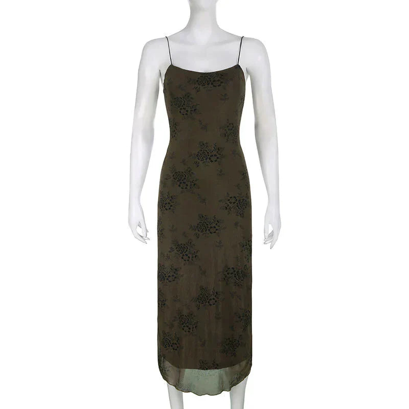 Verona - Vestido vintage de encaje floral con capa transparente
