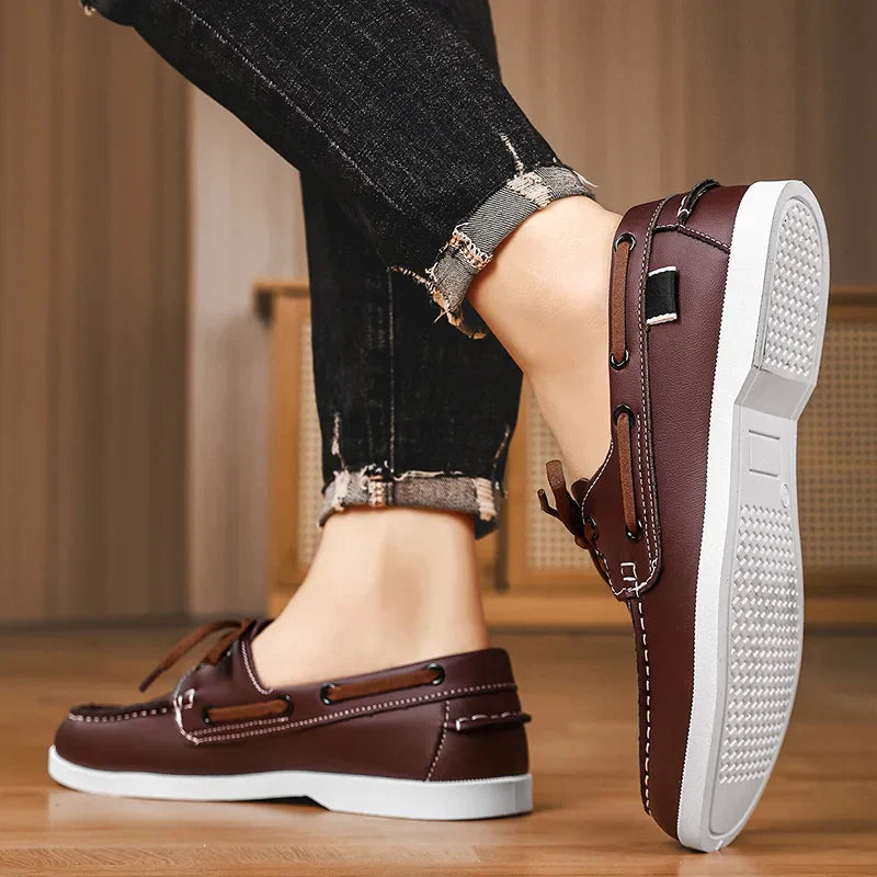 Zapato náutico de piel - Leno