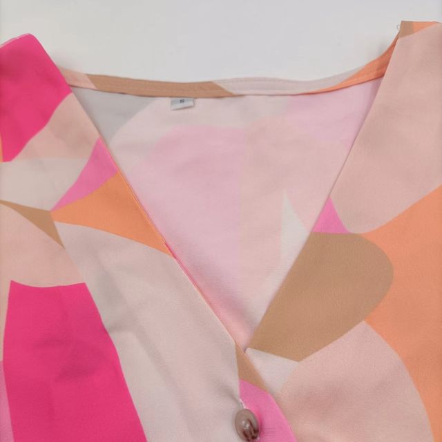 Giselle - Vestido camisero boho con cuello en V y estampado floral