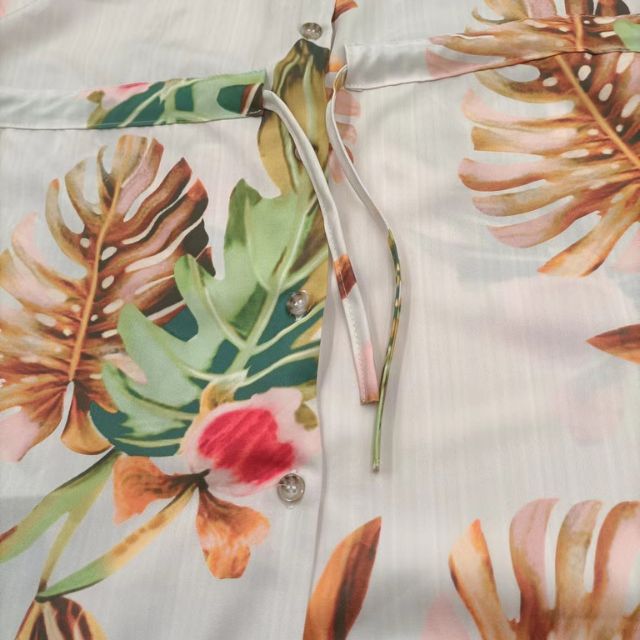 Giselle - Vestido camisero boho con cuello en V y estampado floral