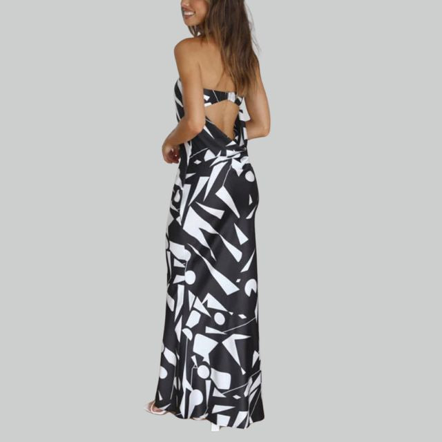 Andrea - Maxivestido sin tirantes con abertura lateral