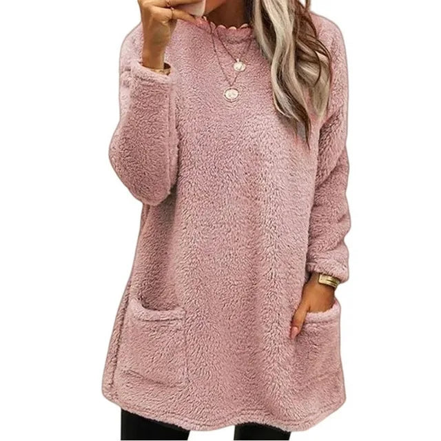 Karina - Acogedor jersey de forro polar con detalle de botones
