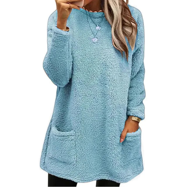 Karina - Acogedor jersey de forro polar con detalle de botones