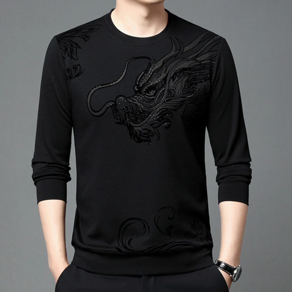Cómoda sudadera para hombre con escote redondo
