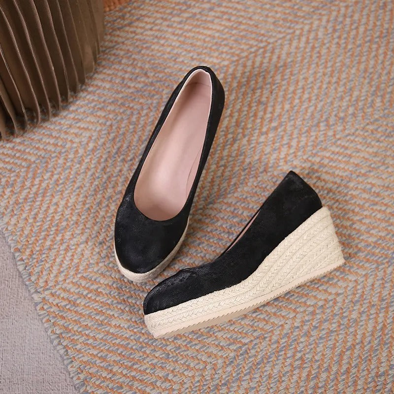 Zapatos de plataforma para mujer suela trenzada estilo alpargata - Élodie