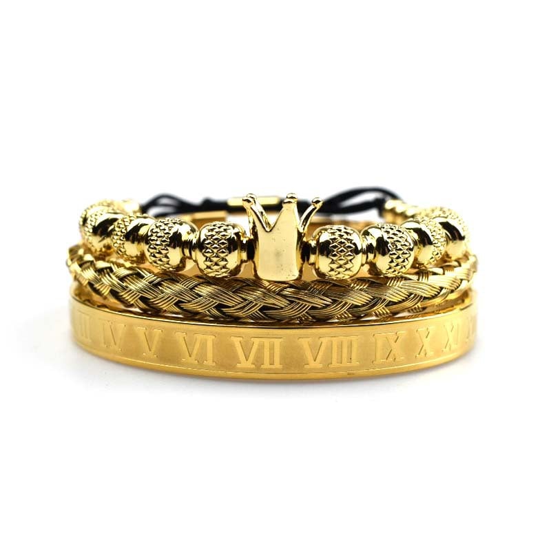 Pulsera hombre diseño corona imperial estilo romano - Magnus