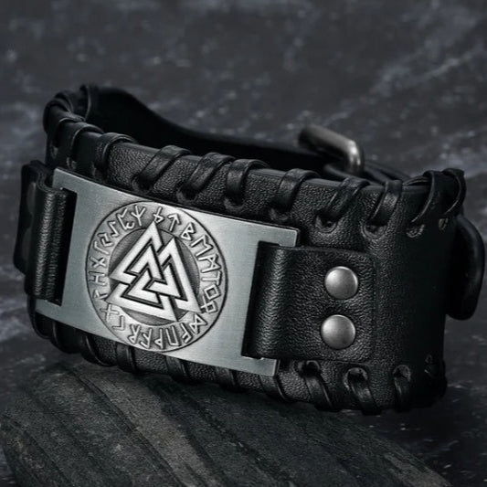 Pulsera Vikinga de Cuero Hombre - Leif