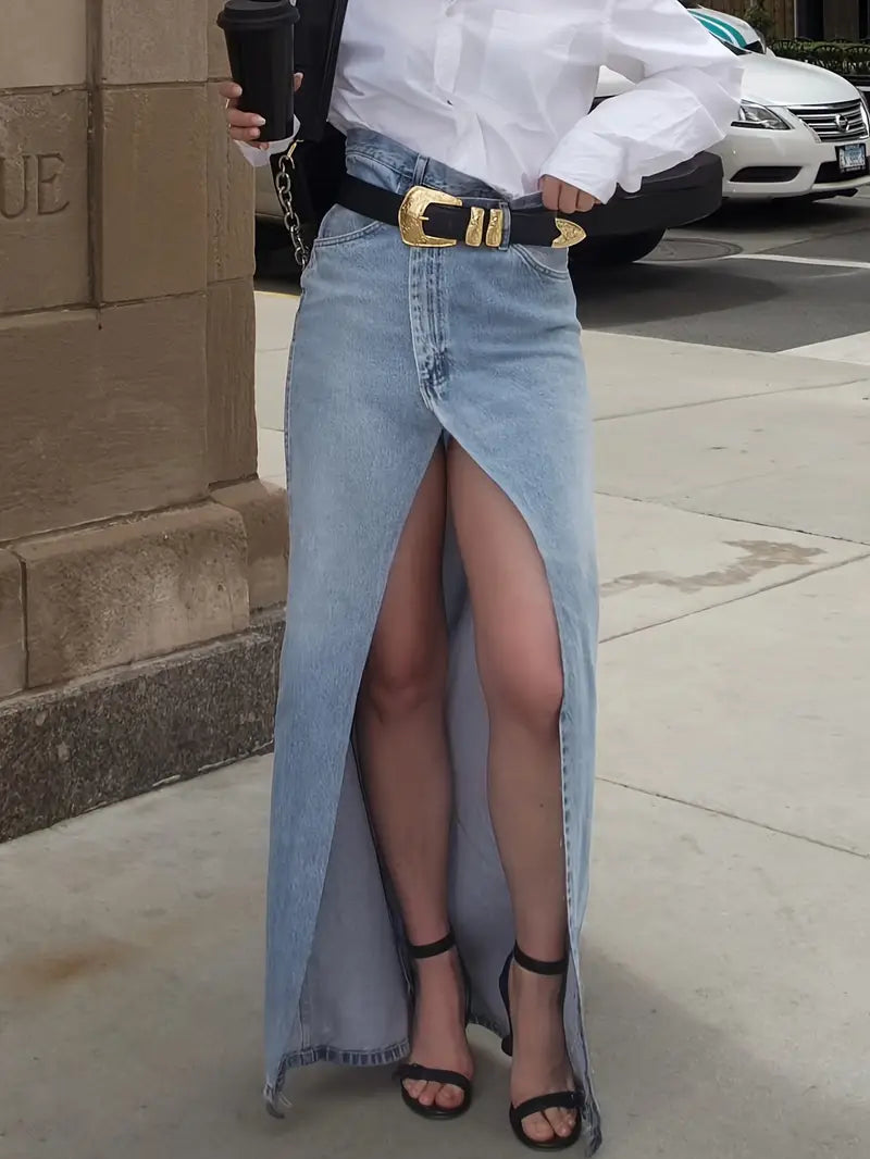 Falda vaquera de moda para mujer, perfecta para un look casual y moderno