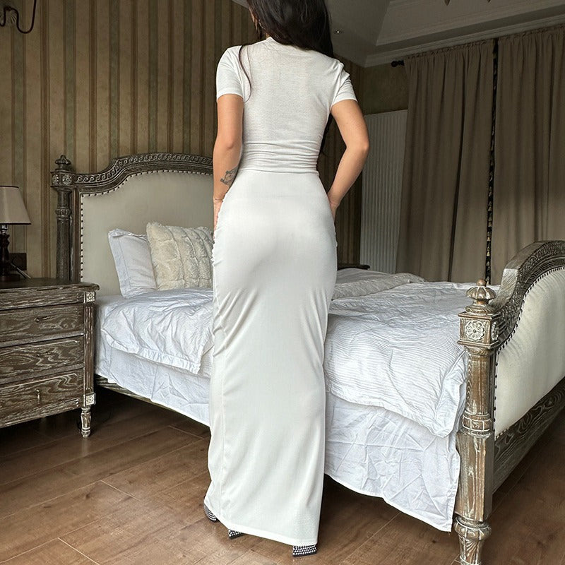 Vestido largo para mujer escote profundo estilo ceñido - Julieta