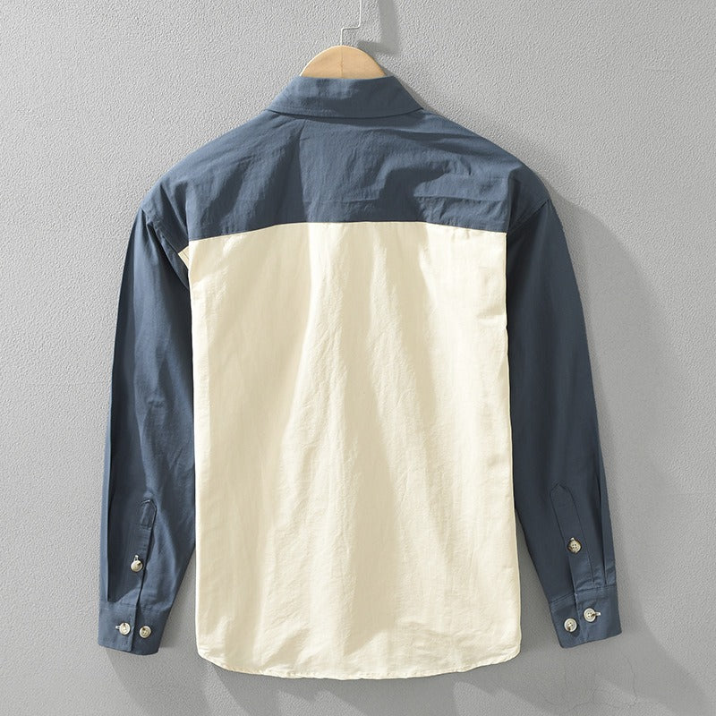 Camisa para hombre de algodón estampado retro estilo casual - Mateo
