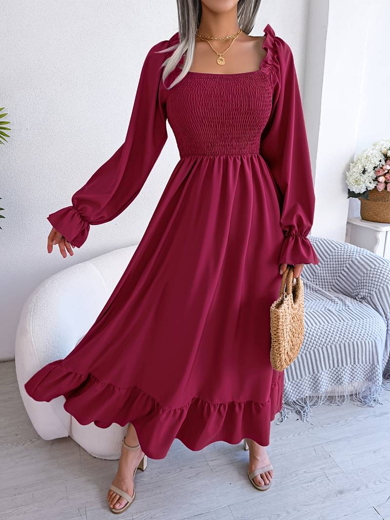 Georgiada - Vestido liso con volantes