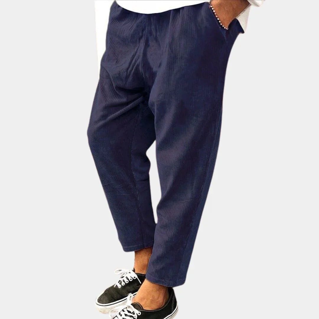 Paulo - Cómodo pantalón de verano de pana con prácticos bolsillos