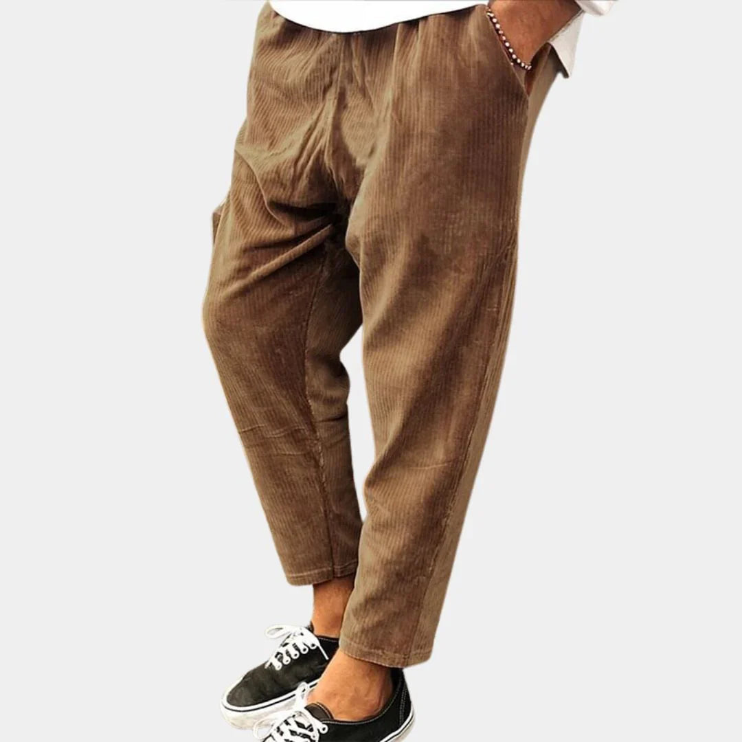 Paulo - Cómodo pantalón de verano de pana con prácticos bolsillos