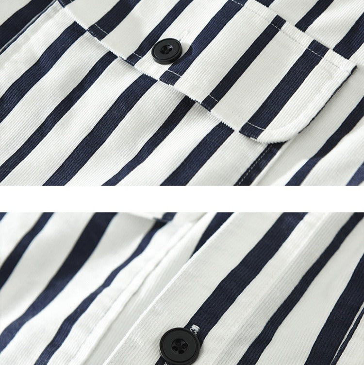 Camisa casual para hombre de algodón a rayas estilo relajado - Damián