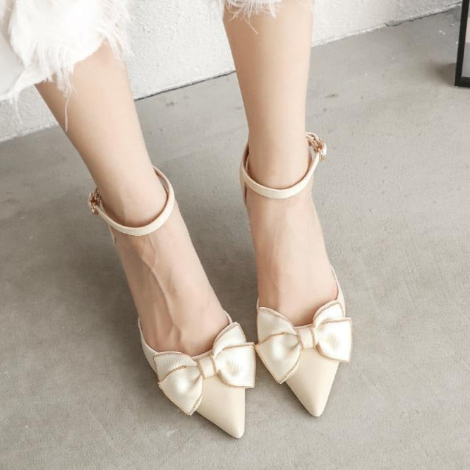 Zapatos de tacón para mujer detalle lazo estilo elegante - Clarisse