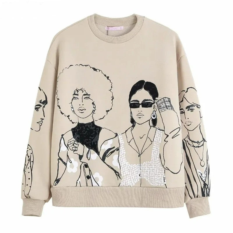 LuxeKnit - Sudaderas holgadas con estampado