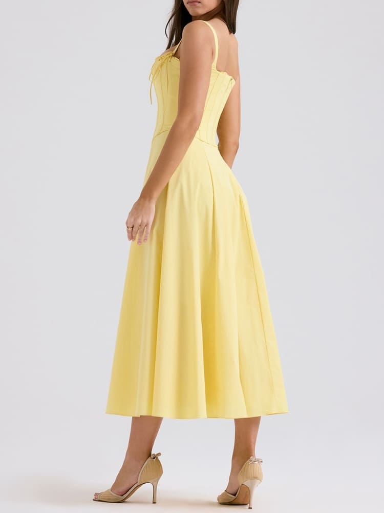 Emily - Vestido amarillo casual y femenino de dama