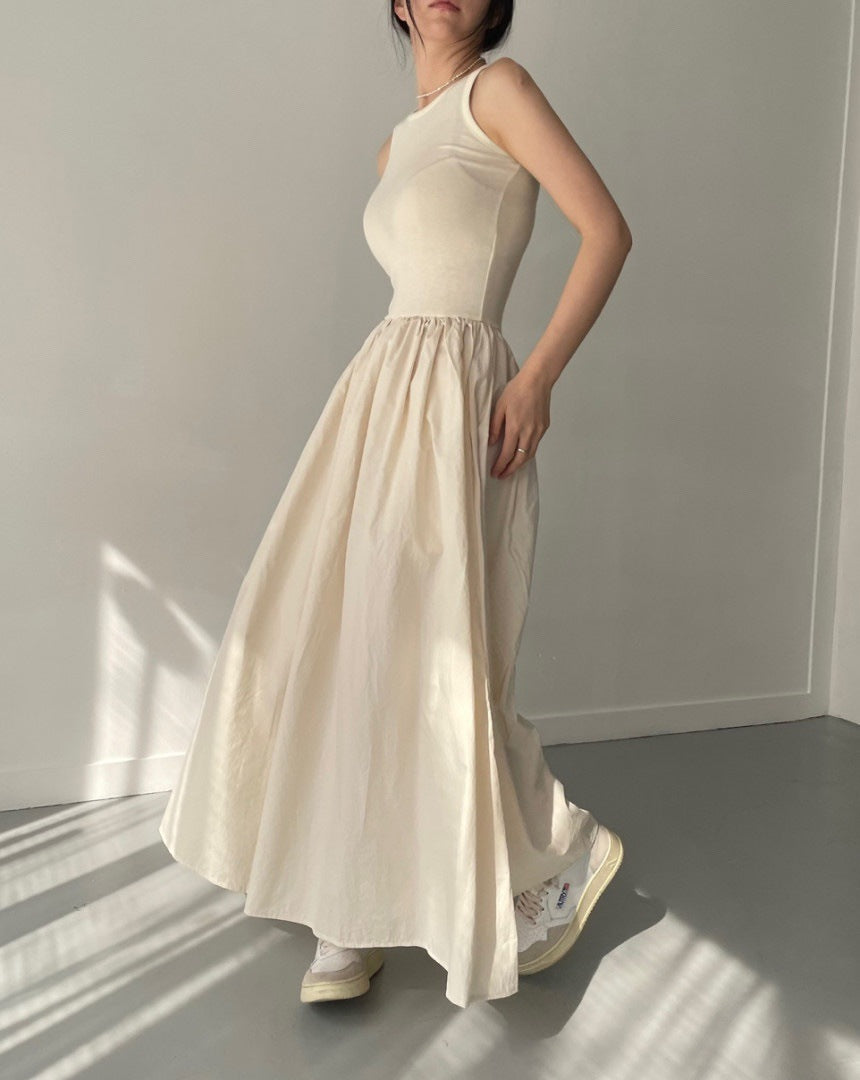 Vestido largo mujer sin mangas elegante negro - Marie