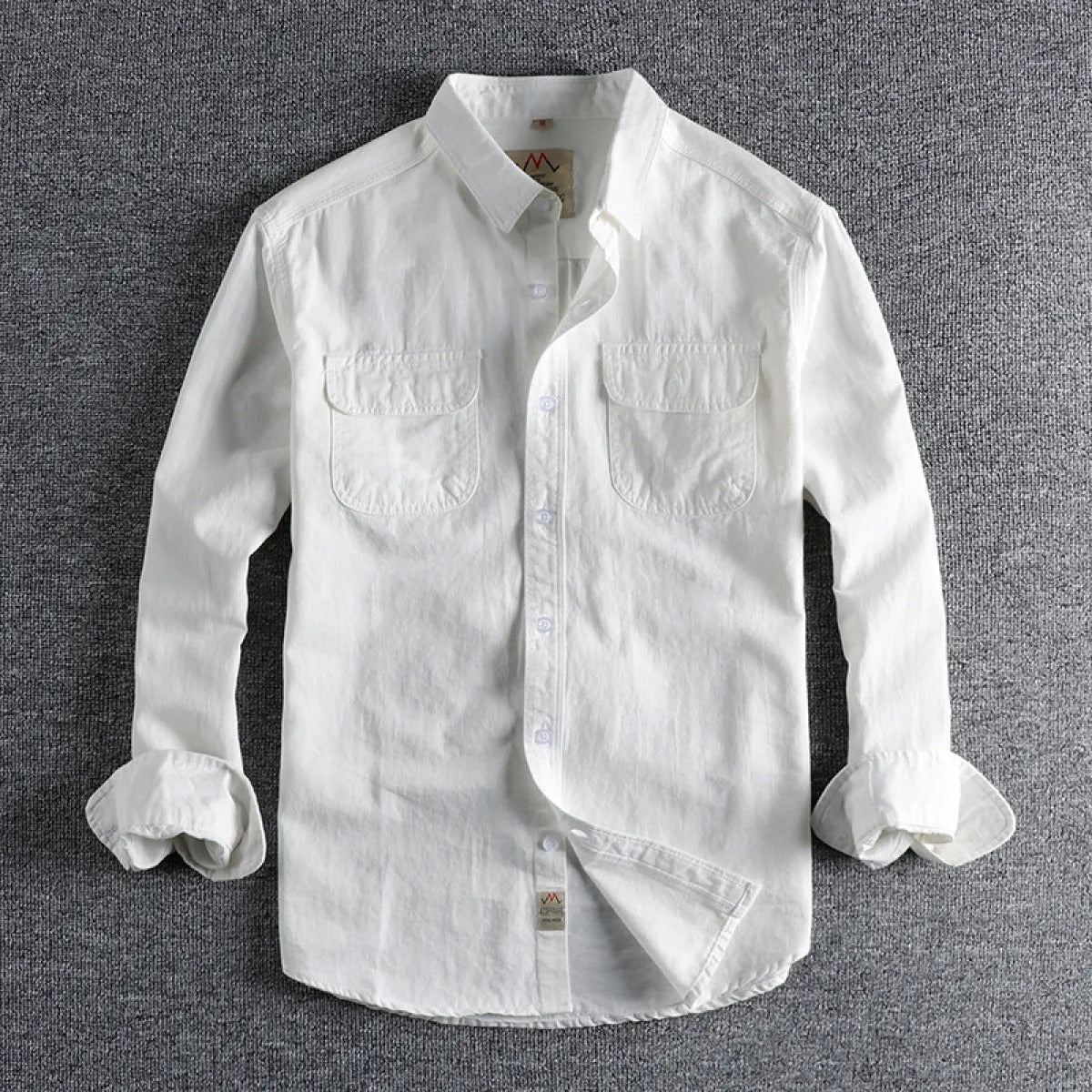 Camisa casual hombre bolsillos frontales estilo recto - Elías
