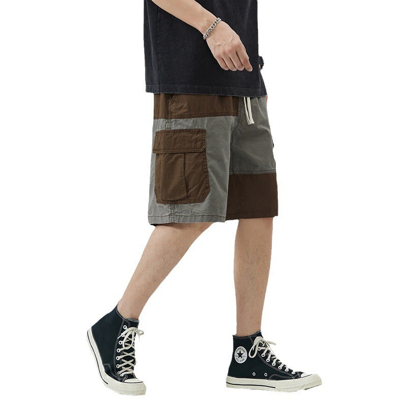 Pantalón corto para hombre bloques de color estilo recto - Elías