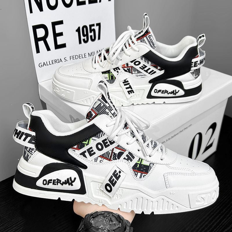 Zapatillas para hombre de suela gruesa con diseño gráfico urbano - Axel
