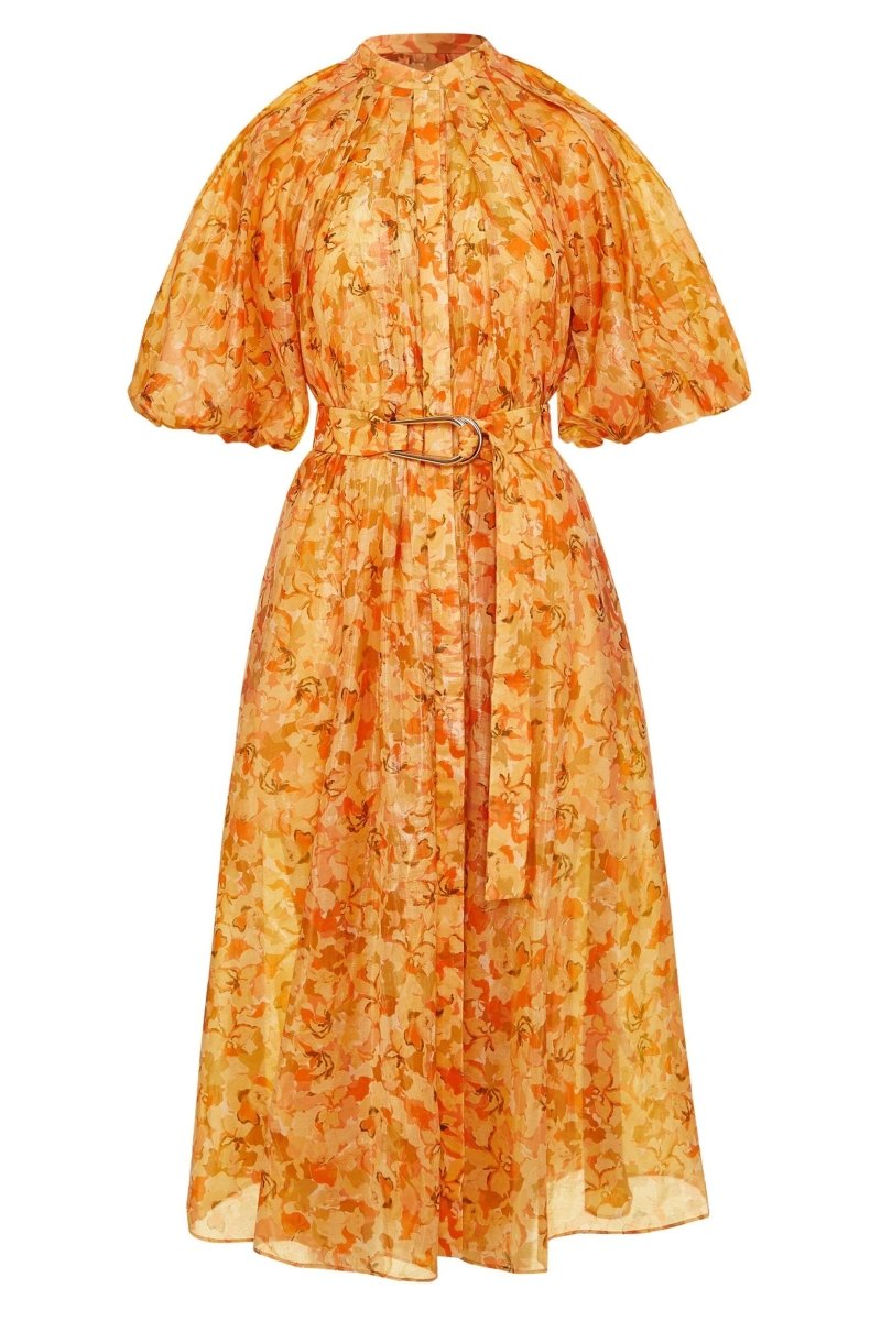 Dane - Vestido midi estampado con cinturón