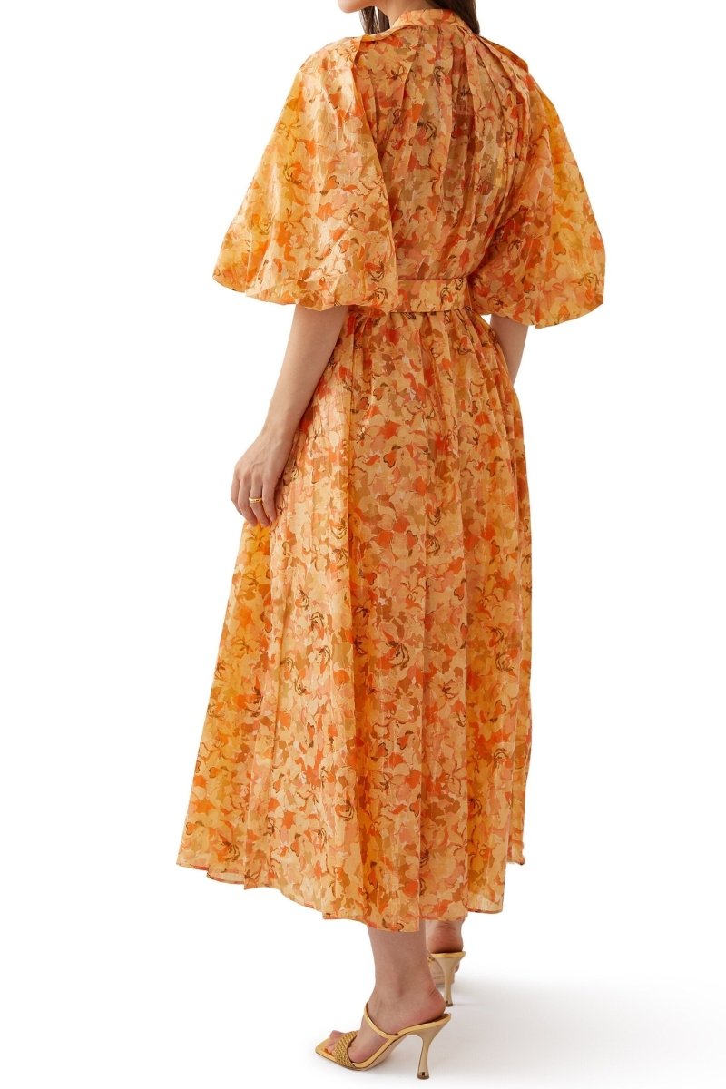 Dane - Vestido midi estampado con cinturón