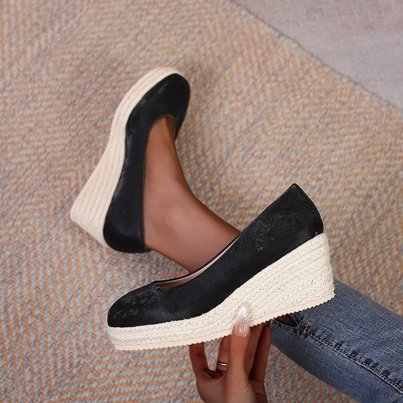 Zapatos de plataforma para mujer suela trenzada estilo alpargata - Élodie