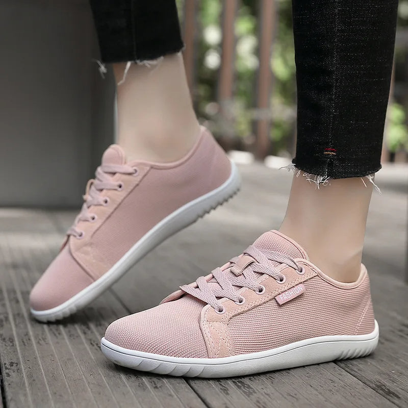 Zapatillas deportivas unisex transpirables con suela antideslizante rosa pastel - Elina