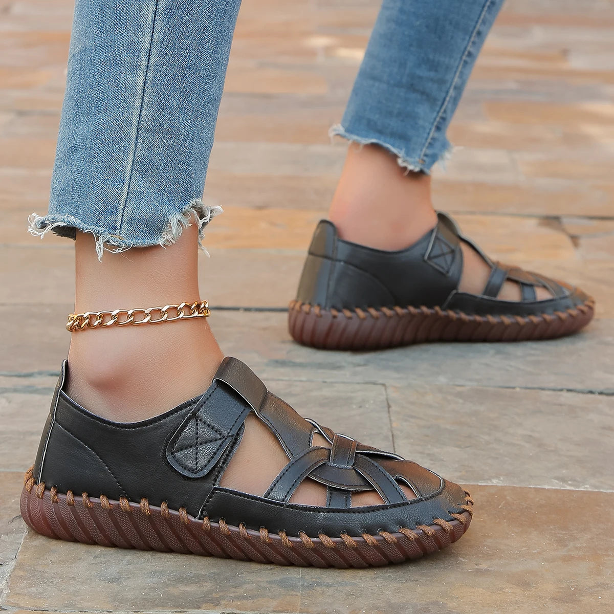 Zapatos planos mujer estilo mocasín con diseño calado - Anelya