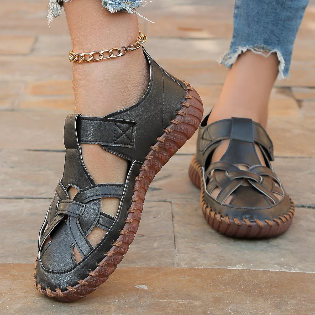 Zapatos planos mujer estilo mocasín con diseño calado - Anelya