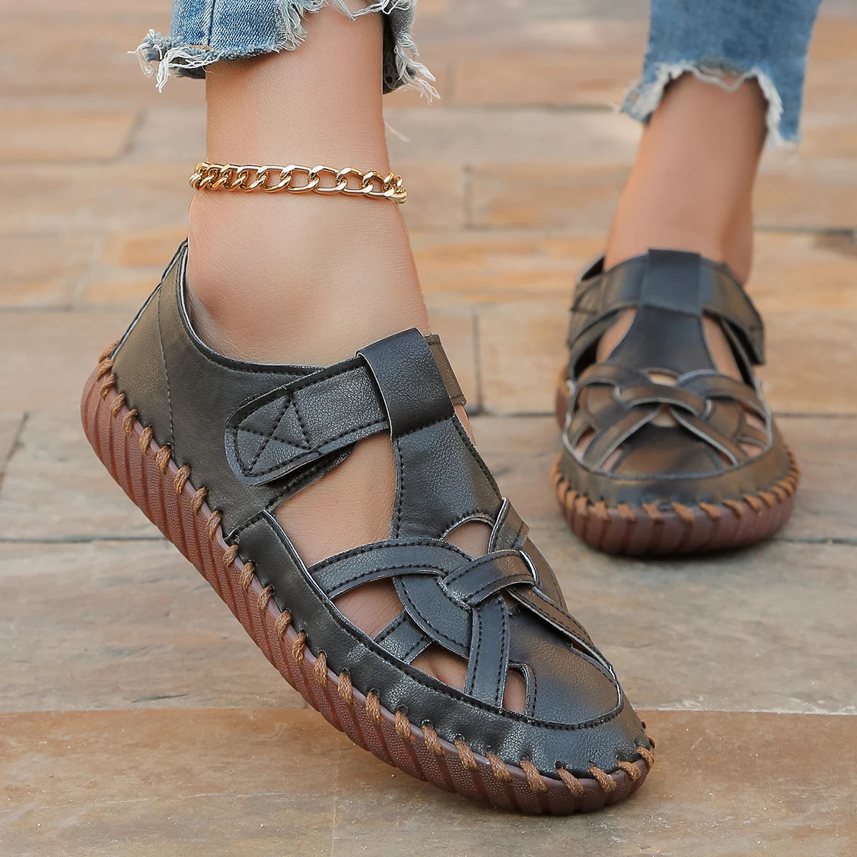 Zapatos planos mujer estilo mocasín con diseño calado - Anelya
