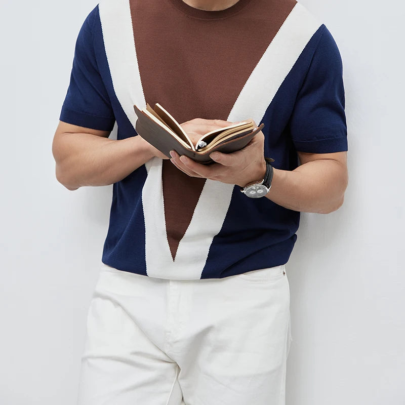 Camiseta para hombre mezcla acetato diseño geométrico moderno - Iván