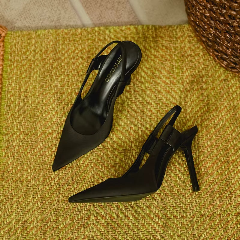 Zapatos de tacón para mujer punta afilada estilo slingback - Renata